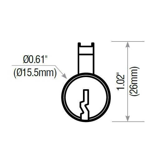 Cylinder, GMS K001-KW 26D for Knob Kwikset 26D