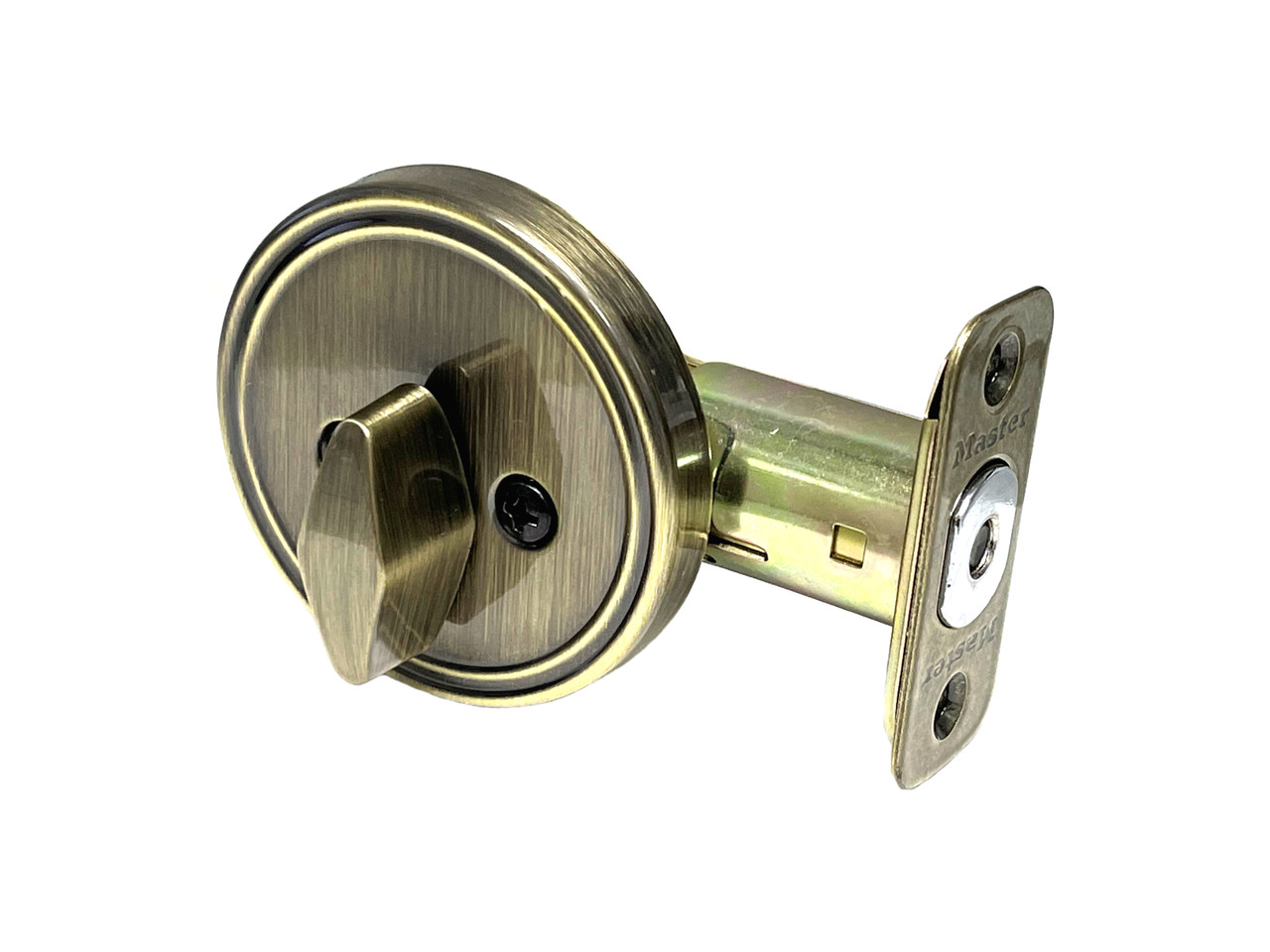 Master Lock DS0505 Deadbolt, One Sided w/o Outside Plate, Antique