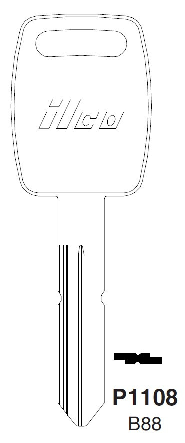 Ilco P1108/B88 Key blank, for Kenworth