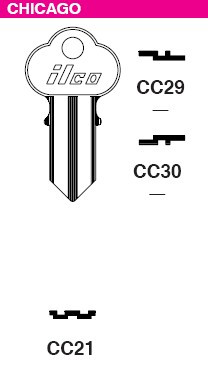 Compx Chicago K4W Key Blank for Chicago Locks