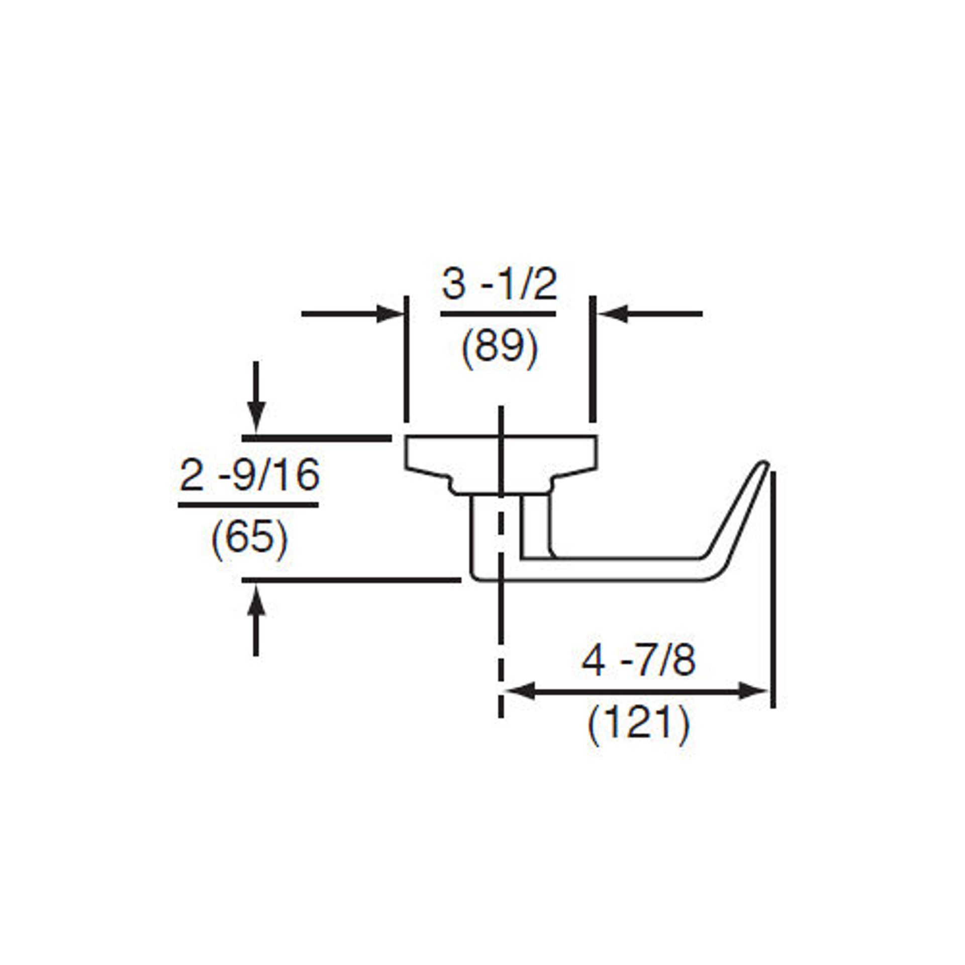 CalRoyal ENT00L 26D Exit Device Lever Trim, Satin Chrome Finish