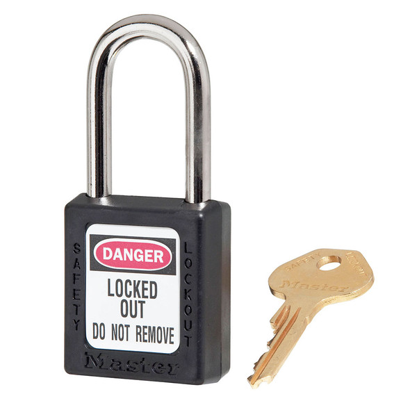 Master Lock 410BLK KD Safety Padlock, Keyed Different 1 Key, Black Body