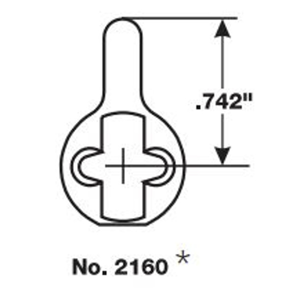 Yale 2160 Mortise cylinder cam with measurement