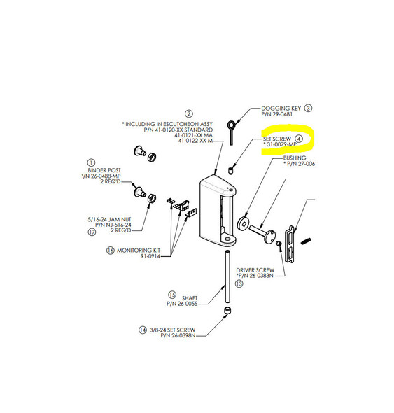 Adams Rite 4591 Paddle Parts Diagram