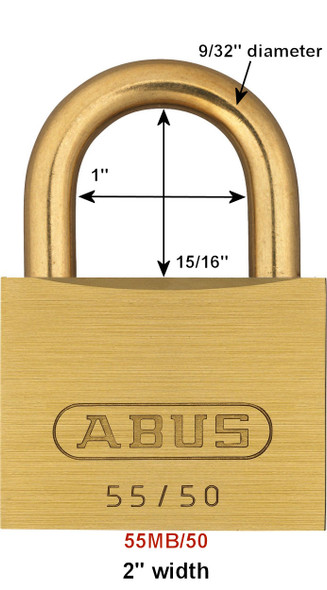 Abus 55MB/50 Brass Body Padlock with Brass Shackle, Keyed Alike 5503