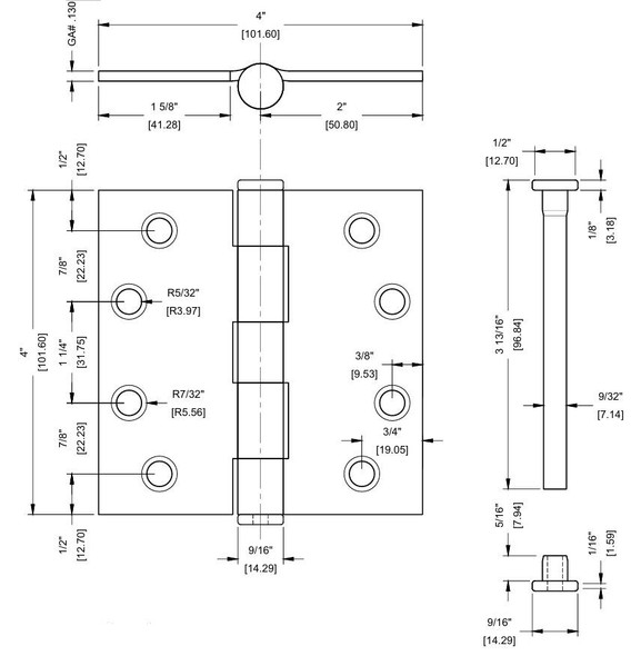 Cal-Royal TBH30SC-55 Hinge Measurements