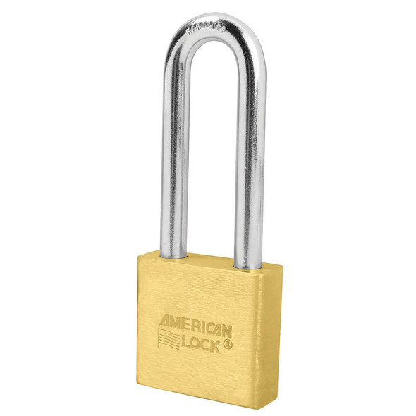 American Lock A5572 Brass Body Padlock with long shackle