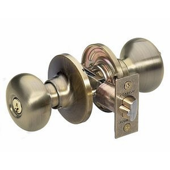 Master Lock BCO0105 Entry Lock, Antique Brass Biscuit, Keyed Different