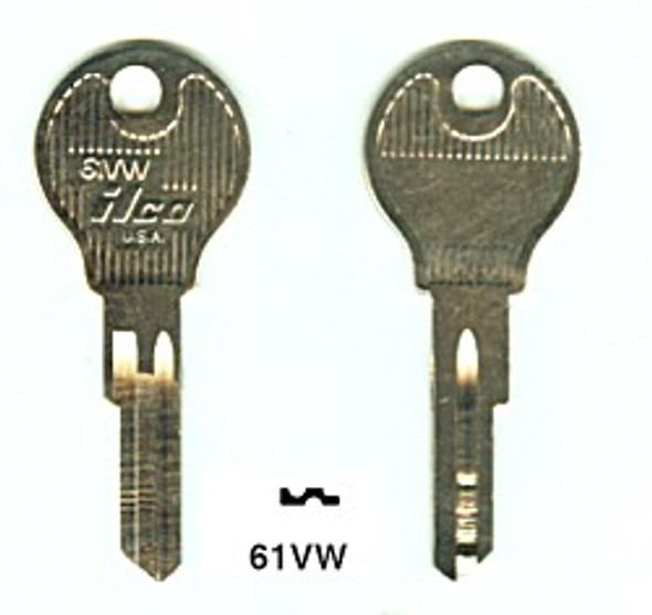 Ilco 61VW Key Blank image both sides