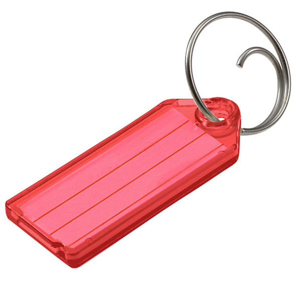 Lucky Line 12300-70 Red Key Tag with Tang Ring 100/box