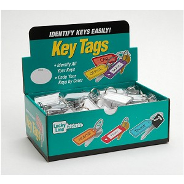 Lucky Line Key Tag with Split Ring 100 per Box Assorted Colors (10400)