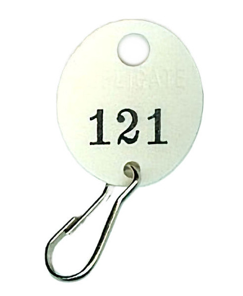 Lund 504 Oval White Fire Tag with clip