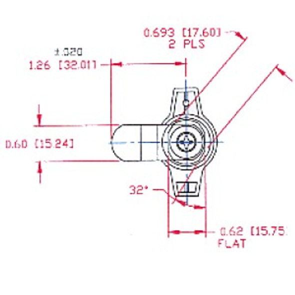 Padlockable T-Turn Cam Lock LH 3/4 w/Offset Cam