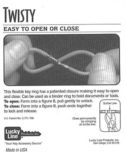 Lucky Line 0811-70 Twisty Key Ring, Bulk Red