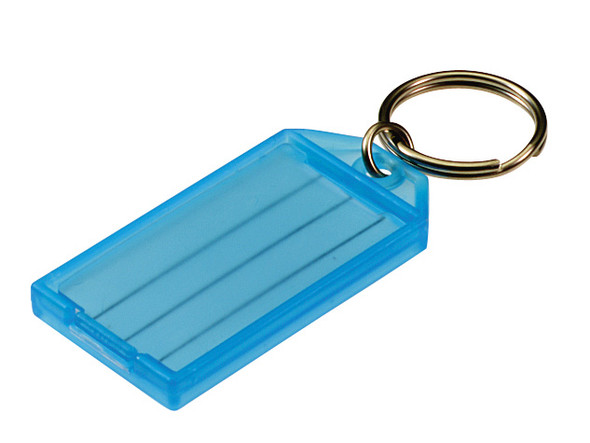 Lucky Line 60500-30 Blue Key Tag, w/Split Ring 100/box