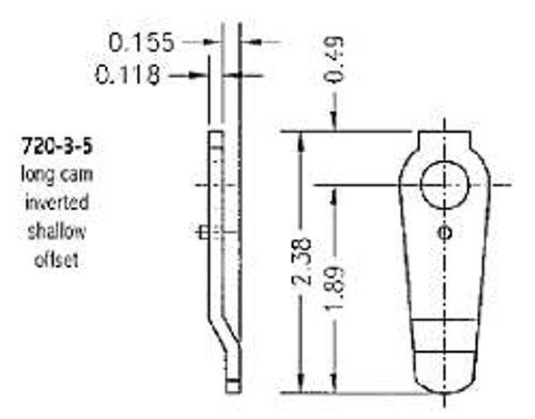 Olympus 720-3-5 Lock Cam, Long Inverted Small Offset