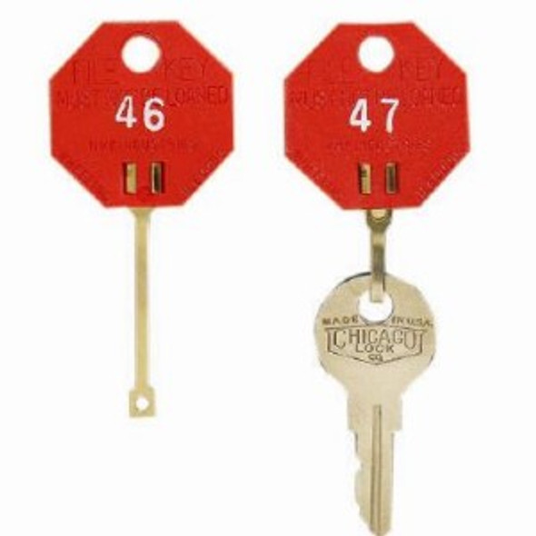 MMF Slotted Rack Key Tags with Snap-Hook - Numbered 21-40, White