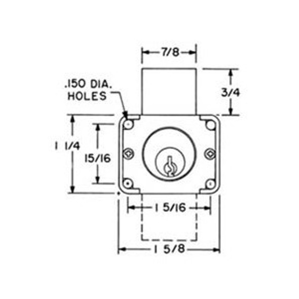 Olympus 200DW 7/8 Desk Lock, Brushed Chrome/26D, Keyed Different