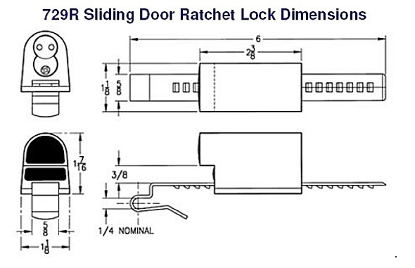 Olympus 729R Sliding door lock dimensions