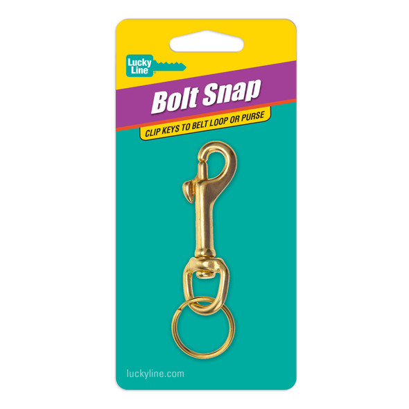 Lucky Line 45001 carded brass bolt snap
