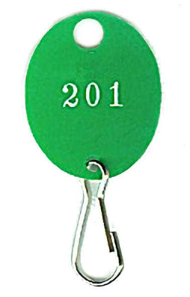 Lund 504-c Green Oval Numbered Key Tag with Clip