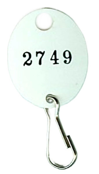 Lund 504-C White Oval Numbered Tag with Clip