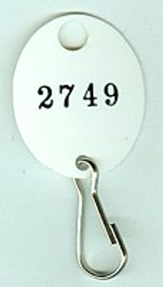 Lund 504-C White Oval Numbered Tag with Clip