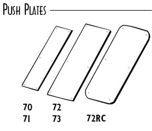 Push Plate, 71 4X16 BT - Brass Tone