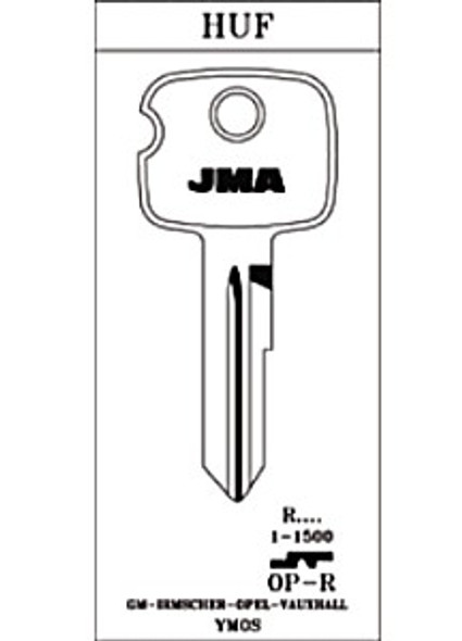 JMA OP-R Key Blank Line Drawing Profile Image