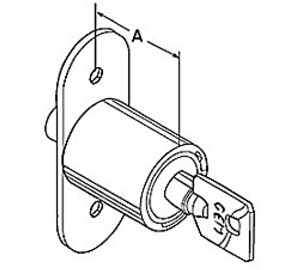 Compx Fort GEM SD1990 Tubular Plunger Lock Line Drawing