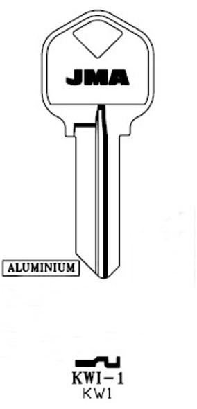 JMA KWI-1 key blank line drawing profile image