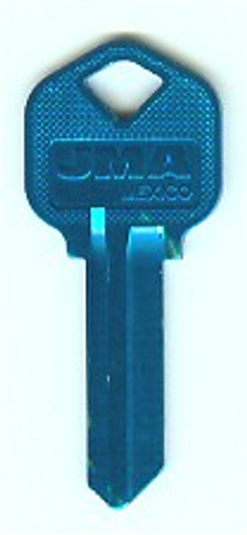 JMA KWI-1AL.LB Light Blue Aluminum Key Blank Image 1