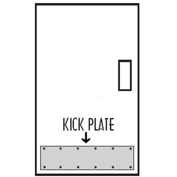 Kick plate, 8x34 BT Brass Tone