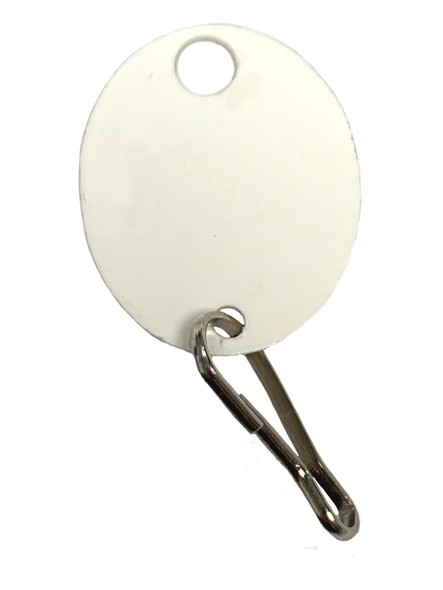 Lund 504 Oval White Fibre Tag with Clip Lund 504 Oval White Fibre Tag with Clip