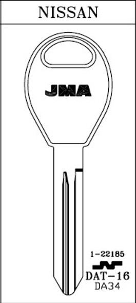 JMA DAT-16 Key Blank Line Drawing Profile Image