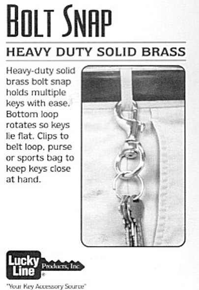 Lucky Line 44801 Boltsnap Key Chain, Brass