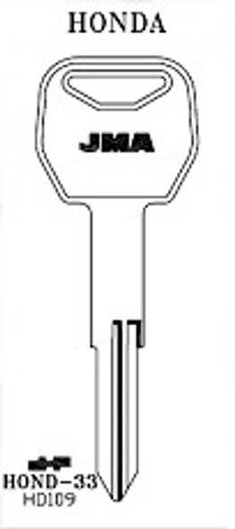 JMA HOND-33 Key Blank for Honda HD109/X265