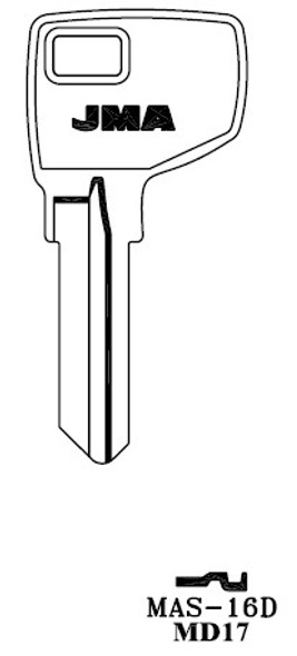 Key blank, JMA MAS16DE for Master Dexter MD17