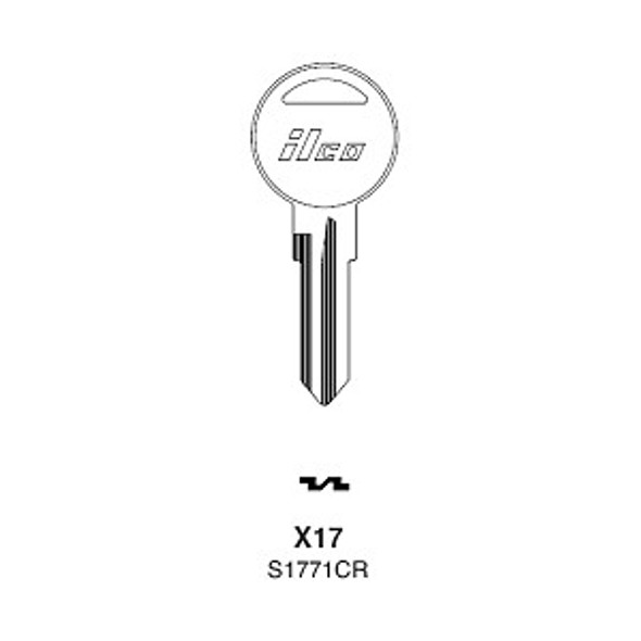 Ilco S1771CR Key blank Line Drawing Profile Image