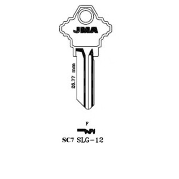 Key blank, JMA SLG12 for SCH 1145F/SC7