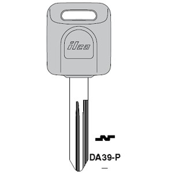 Key blank, Ilco DA39-P for NISSAN DA39 RH