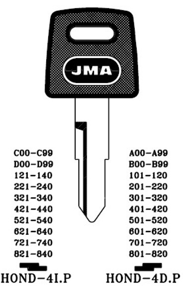 JMA HOND-4IP Key Blank Line Drawing profile Image