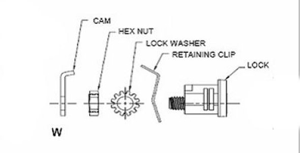 XL Lock Mailbox lock line diagram indicating part names