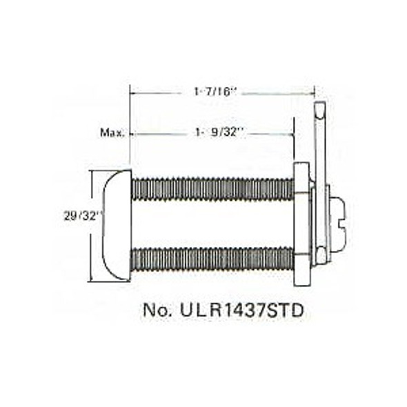 ESP ULR-1437STD Cam Lock, 1-7/16" Master Keyed/Keyed Different