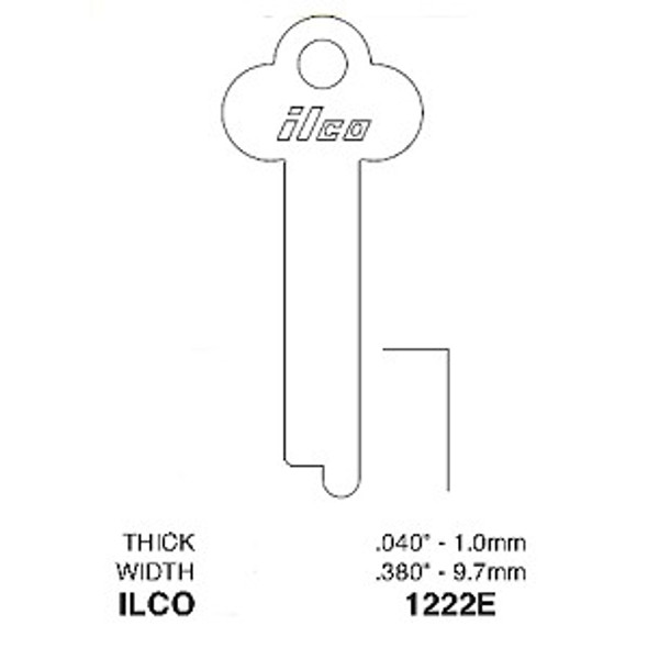 Ilco 1222E Key Blank Line Drawing Profile Image