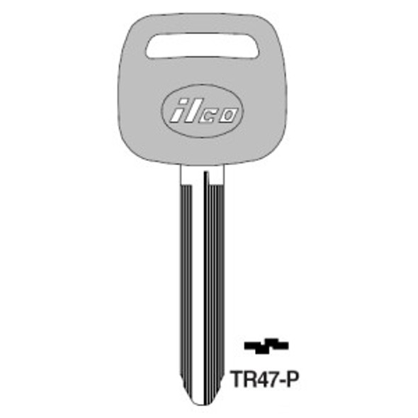 Ilco TR47P Key Blank Line Drawing Profile Image