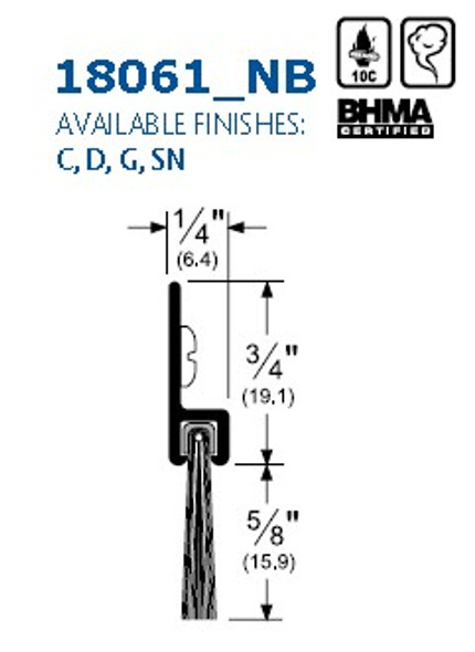 Weatherstrip, Brush Sweep 18061CNB-84"