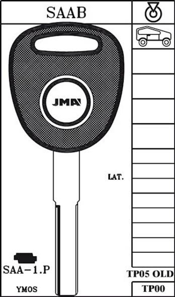 Key blank, JMA TP00SAA1P, S32YSP for Saab