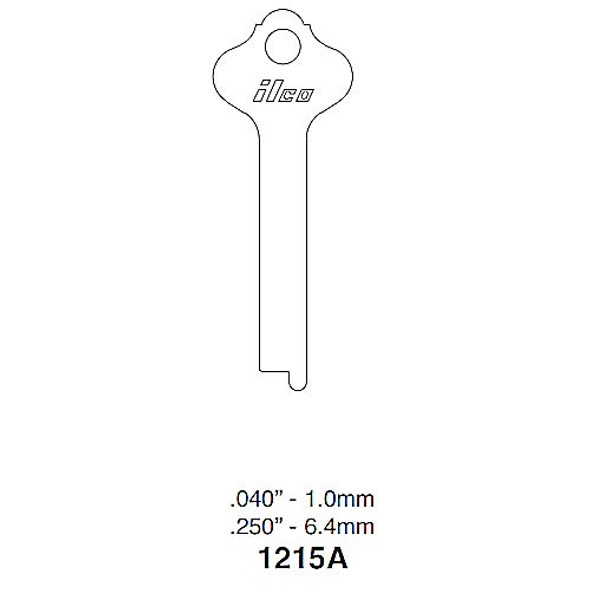 Ilco 1215A Key Blank Line Drawing Profile image