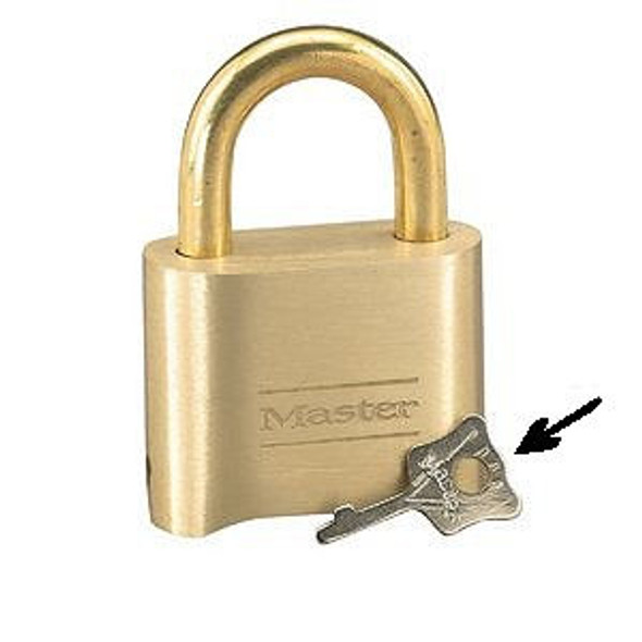 Master Lock 175 Combination Reset Tools shown next to padlock